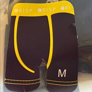 New NWT CRISP Ultra Soft Athletic Boxer Briefs MEDIUM Navy Blue and Yellow Sport